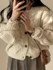 Frauen Strick Vintage Long Sleeve Button vordere klobige Strick -Strickjacke für den Herbst Winter