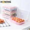 Opslagflessen 15-grids koelkast eierdoos plastic lade houder organisator container dispenser voor koelkastcapaciteit accessoires