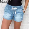 Women Mid Caist Lace Up Short Jeans Summer Fashion Sexy rasgado shorts jeans de jeans casual vintage thin streetwear 240407