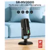 Microphones Saramonic SRMV2000 micro Mic USBC Phone mobile Universal Bureau Microphone Enregistrement en temps réel Play Back Monitor Typec