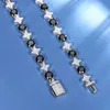 White Black Round Moissanite Diamond Beautiful Sterling Sier Tennis Chain Necklace Bracelets & Customized Jewelry