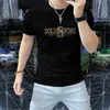 Nouveau 2024 Mens Designer T-shirt Hot Drill Letter Étiquettes Qualité de la mode à manches courtes hommes et femmes courts t-shirts Modèles Cotton Luxury Men Hip Hop Vêtements M-5xl