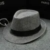 ワイドブリムハットバケットファッションユニセックスSTR Fedoras Sun Hat Panama Trilby Crushable Mens折りたたみ旅行Fedora Cowboy YQ240407