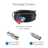 Handskar Zosi 18,3 M CCTV Power Video BNC + DC Plug -kabel för CCTV -kamera och DVR -system Koaxial kabel svart färg