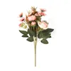 装飾的な花ブーケの牡丹偽の花シルク茶ローズ菊の結婚式の家の装飾