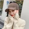 Ball Caps Soft Tritted Hat Fashion Windproofroping Keep Warm Bonnet vide Top Winter Femmes Girls