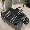 sandali designer scarpe da spiaggia morbide e confortevoli perla abbellita a doppia cinghia abbellite