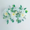 Artificial White Rose Hortangea Decorative Flowers Wall Row för bröllopsdekorationstillbehör
