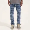 Męskie dżinsy vintage dziura rozdarte męskie obcisłe dżinsy proste umyte harajuku hip-hopowe luźne dżinsowe spodnie klibe styl swobodny JeanSl2403