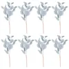 Decorative Flowers 8 Pcs Simulated Eucalyptus Leaves Fake Plant Decors Artificial Adornments Decorate Iron Faux Stem Home