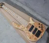 Couleur en bois naturel personnalisé d'usine 6String Guitare de basse électrique avec grain de robinet Veneergold Hardwaresmaple FinderboardoFfer CUS5846942