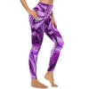 Leggings pour femmes en marbre violet imprimement liquide fitness gymnase de yoga pantalon push up reggins leggins élastiques collants de sport personnalisés cadeaux d'anniversaire