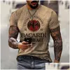 メンズトラックスーツメンズファッション3DバカルディプリントTシャツメンヴィンテージハラジュクオーバーサイズTシャツ服夏の短袖男性トップT DHLFK