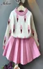 MELARIO Spring Children Vêtements Ensembles Ice Cream Treept Pullover Pull Pleed Jupe Suit 2pcs Baby Girls Cost Kids Tenics T205935014