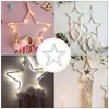 Decorative Flowers Pentagram Garland Hanging Wreath Ring Iron Five-pointed Star Rings Frame Flower Hoops DIY Circle