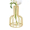 Vases Metal Flower Stand Vase Pot Creative Desktop Dining Table Living Room Decoration Ornement Accessoriess Home