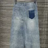 Luxury Flocks Femmes Jeans Designer Blue Denim Pantal