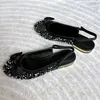 2024 Designer da donna Luxury Mary-Jane Flat Sandals Fashion Classic100% in pelle Casualmente Scarpe con paillettes Casual Bowknot Ladys Eleganti Sandalo a filamento a strisce leggero leggero 35-40