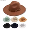 Breda breim hattar hink 9,5 cm stor fedora hatt unisex metall fjäder kvinnor kände vintage jazz män utomhus vit trilby uk klänning yq240407