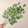 Decorative Flowers 1PC Hand Knitted Crochet Green Leaves Wedding Party Christmas Decoration 2024 Artificial Flower Bouquet Greenery Leaf