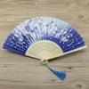 Decorative Figurines Chinese Style Foldable Female Hand Fan Ladies Ancient Craft Silk Folding Abanicos Para Boda De Mano Eventail A Main