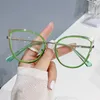 Sunglasses Anti-blue Light Glasses Cat-eye Retro Frames Flat Metal Optical Can Be Fitted With Lenses