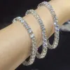 Armband ketting 3 mm/4 mm hiphop tennisketen Sterling Sier VVS Moissanite Diamond Cluster Iced Cubaanse ketting voor mannen Dames Designer sieraden