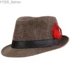 Breda Brim Hats Bucket Xthree Trend Unisex Party Feathered Fedora Trilby Womens Summer Beach Sun Hat Panama Mens Fashion YQ240407