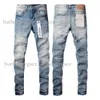 Designer män kvinnor byxor lila jeans sommarhål i hög kvalitet broderi lila jean denim byxor mens lila jeans