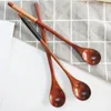 Spoons Long Handle Wooden Winding Spoon Coffee Milk Tea And Honey Stirring Fruit Kitchen Tools Tableware Wholesale