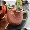 Mugs Moscou Me Copper 100% pur solide 18 oz Ensemble cadeau Premium avec cocktail Sts s verre et livret de recette Livraison de la maison Ki Dhwg9