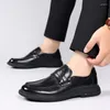 Casual Shoes Mens British Style Loafers Genuine Leather Elegant Wedding Party Dress Brown Black Slip-on Business