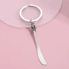 Keychains Lanyards New Knife Fork Spoon Crown Pendants DIY Men Keychain Metal Keyring Kitchen Jewelry Souvenir For Gift Q240403