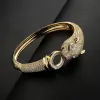 Bangles 2023 Novo jóias jóias de jóias de zircão cúbico Animal da Europa de animais de noiva Design Copper Size o anel de braceletebangle