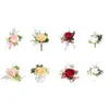 Decoratieve bloemen badge trouwjurk accessoire calla kraag naald bruidegom broche pearl corsage bloemen polsblet bruid polsbloem