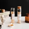 Vasi da 24 pezzi in vetro flace veliastro per fiala in polvere trasparente bottiglie liquide di sughero in legno mini campionamento