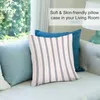 Kudde vit och marinblå ränder kastar kuddar estetiska soffa s täckdekor