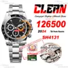 126500 SH4131 Автоматический хронограф мужские часы чистый CF Ceramic Bezel Black Dial 904L Стальный корпус и браслет Super Edition 2024 Версия Watches Eta Purtime Ptrx F2