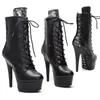 Chaussures de danse Laijianjinxia 15cm / 6inch PU Upper Women's Plateforme Party High Heels Modern Ankle Boots Pole 060