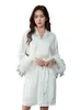 Ubranie domowe Bride Suknia ślubna Wróżka True Feather White imitacja jedwabna odzież domowa spać jedwabny piżamę Robel2403