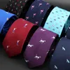 Nekbanden Nieuwe Jacquard 6 cm ultradunne halslijn voor heren modieuze auto honden aap patroon stropdas roodblauw dagelijks dagere slijtage bruiloftsfeest cadeauc420407