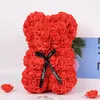 Fleurs décoratives 1pc 25cm Rose artificielle ours - cadeau parfait pour les mariages de la Saint-Valentin anniversaires décoration en peluche