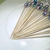 Couverts jetables 100pcs / ensemble Gradual Perle-Fruit Sticker Bamboo Tentes dentaires jetables - Cocktail de fourche - Sushi-bâtons Food Picks-