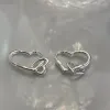 Hoop Huggie Earrings 925 Sier Plated Double Love Heart For Women Girls Hies Party Jewelry Gift Pseras Mujer E775 Drop Delivery Otesw