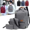 Sacs d'école Pièce Capacité de sac Mochila Men 3 College Set Student Hone