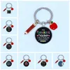 Keychains bijoux dome verre métal keychain de la journée des enseignants motifs créatifs de la journée Apple Love Classic Gift