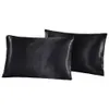 2-piece Pure Emulation Silk Satin Pillowcase Comfortable Pillow Cover Pillowcase For Bed Throw Single Pillow Covers 240401