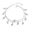 Anklets kvinnor blad charm guldkedja ankel armband mode 18k ankelarmband fot smycken droppleverans dhyia