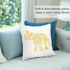 Travesseiro mandala elefante amarelo arremesso de travesseiros