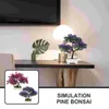 Fiori decorativi 2 pezzi piante artificiali albero bonsai in vasi alberi arredamento di pino realistico